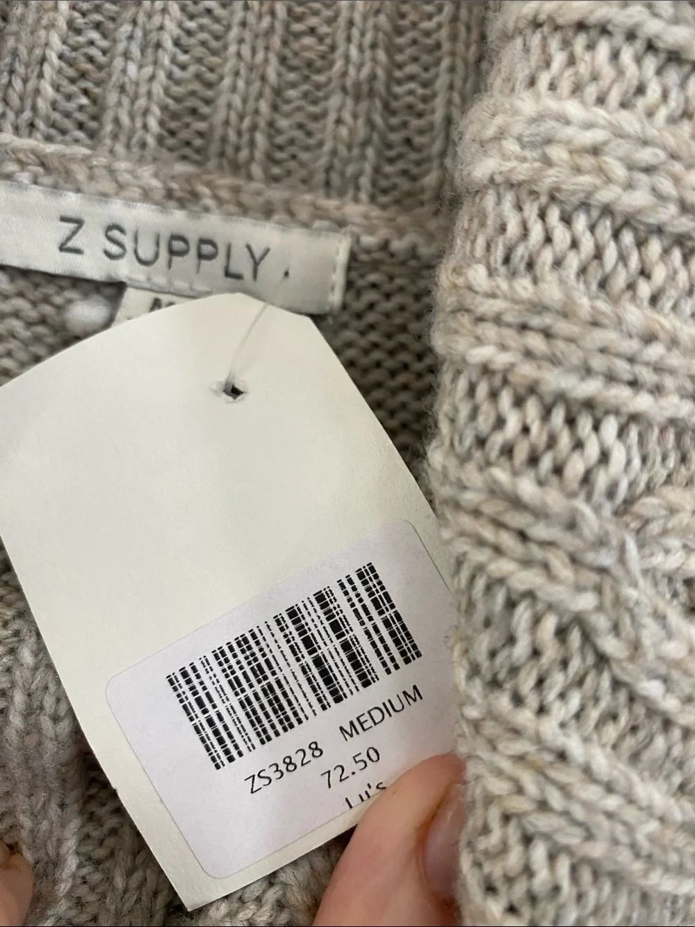 NWT Z Supply Striped Turtleneck Sweater Heather Gray (Flawed)